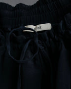 "CELINE" Gathered design mid-length silk skirt