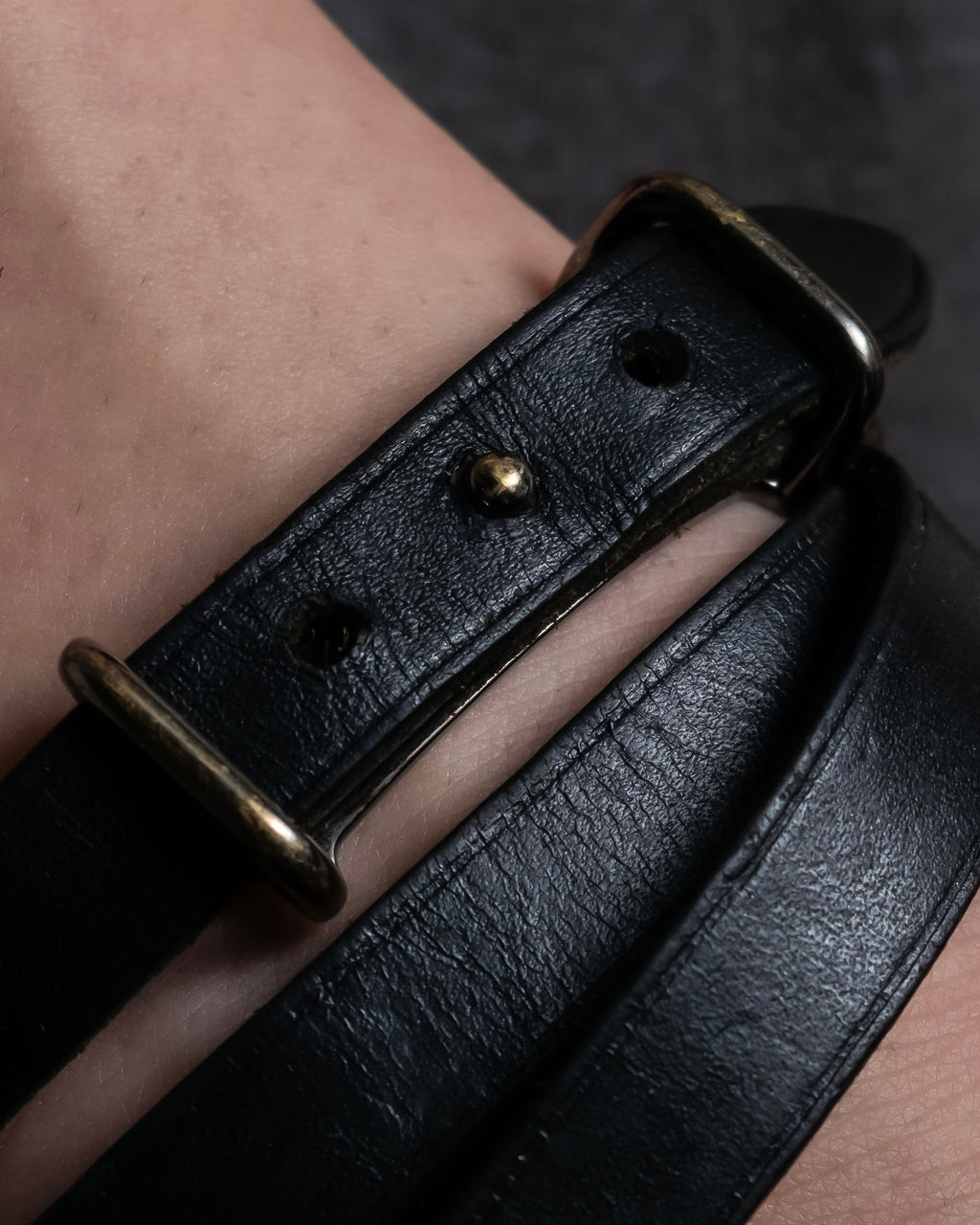 "HERMES" Layered design leather belt