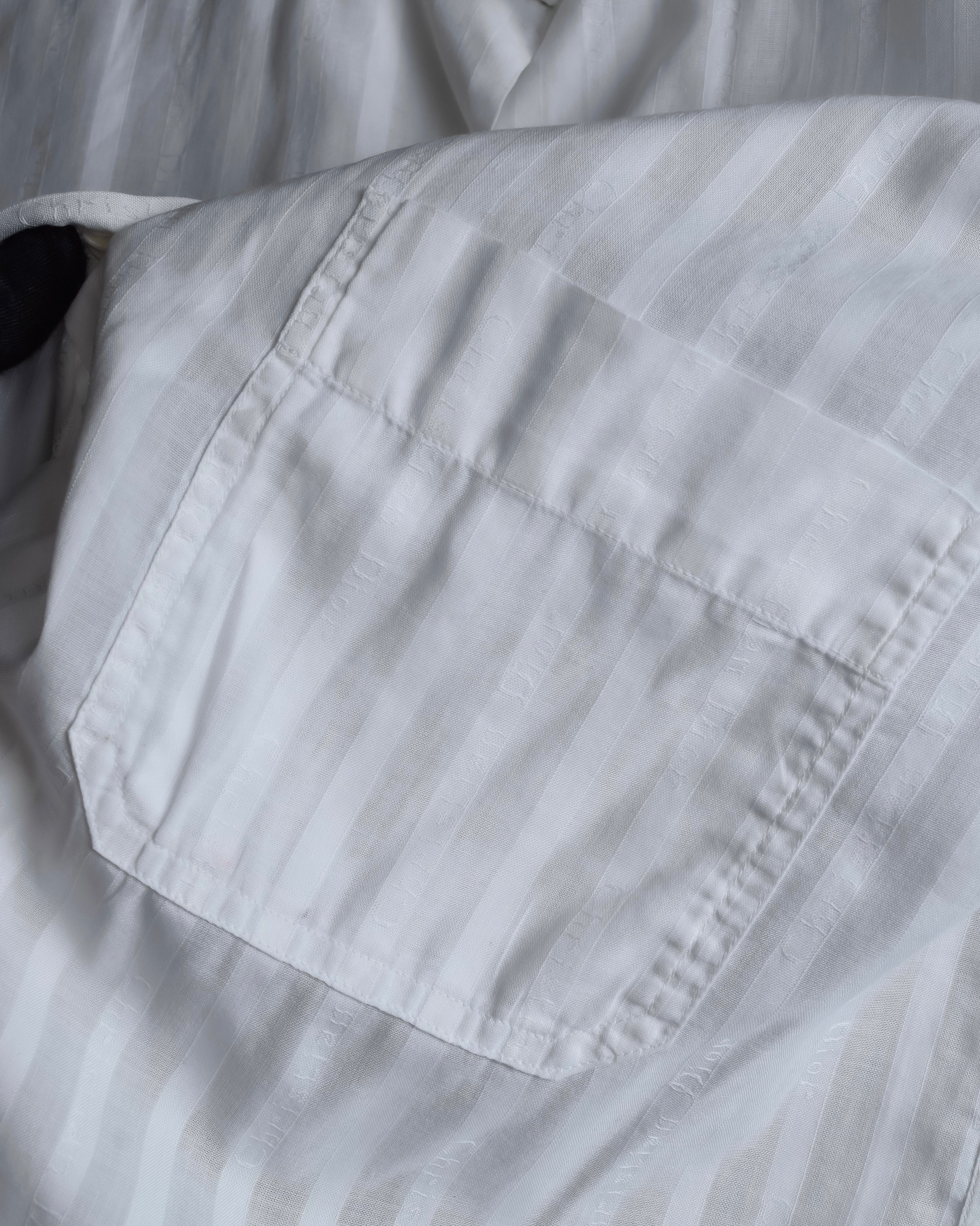 "Christian Dior" 90's Logo engraved striped shirt