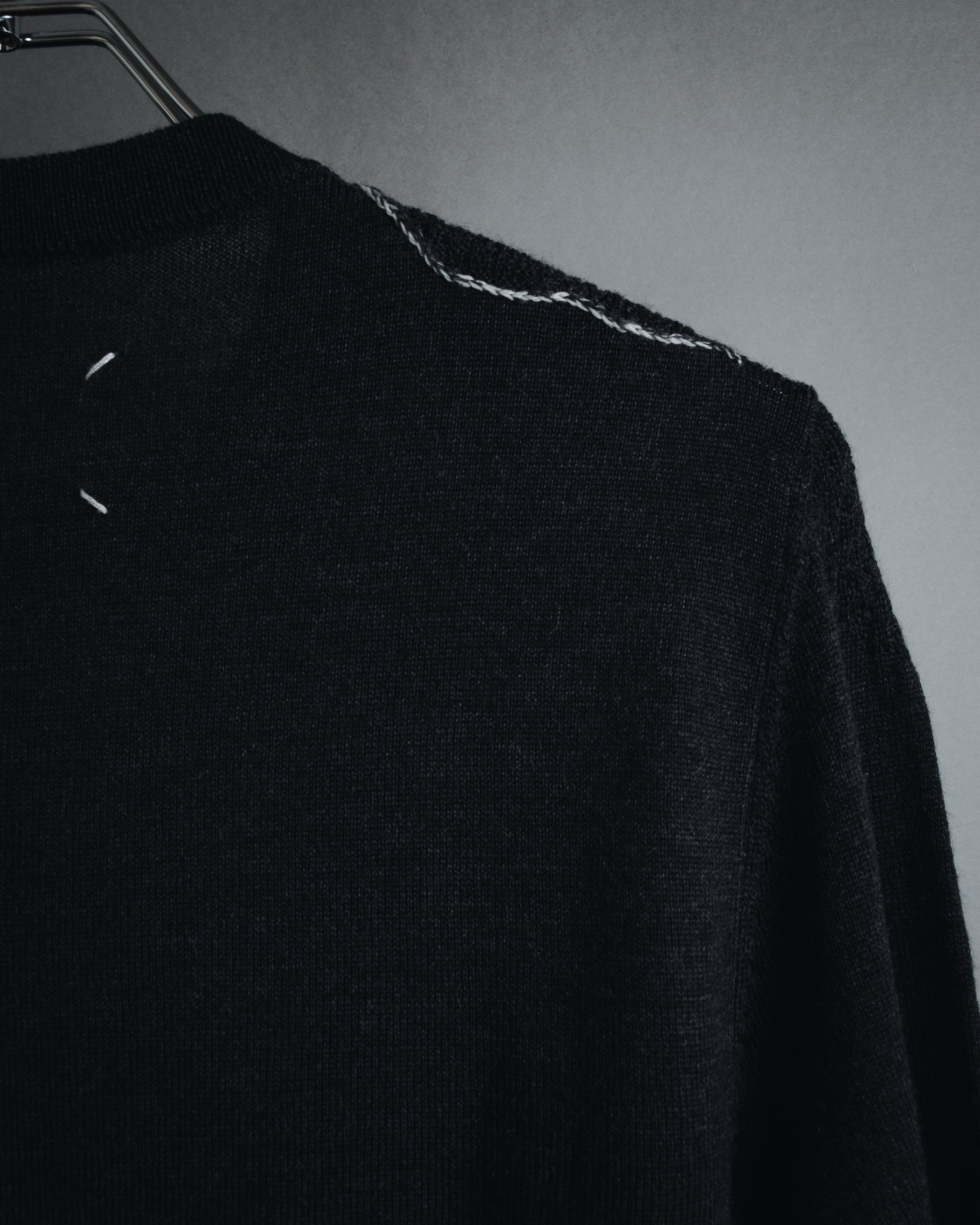 "Maison Margiela" 15AW deconstructed hand-stitched crewneck knit