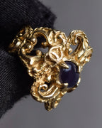 "CHANEL" 90's Baroque carving design gold ring