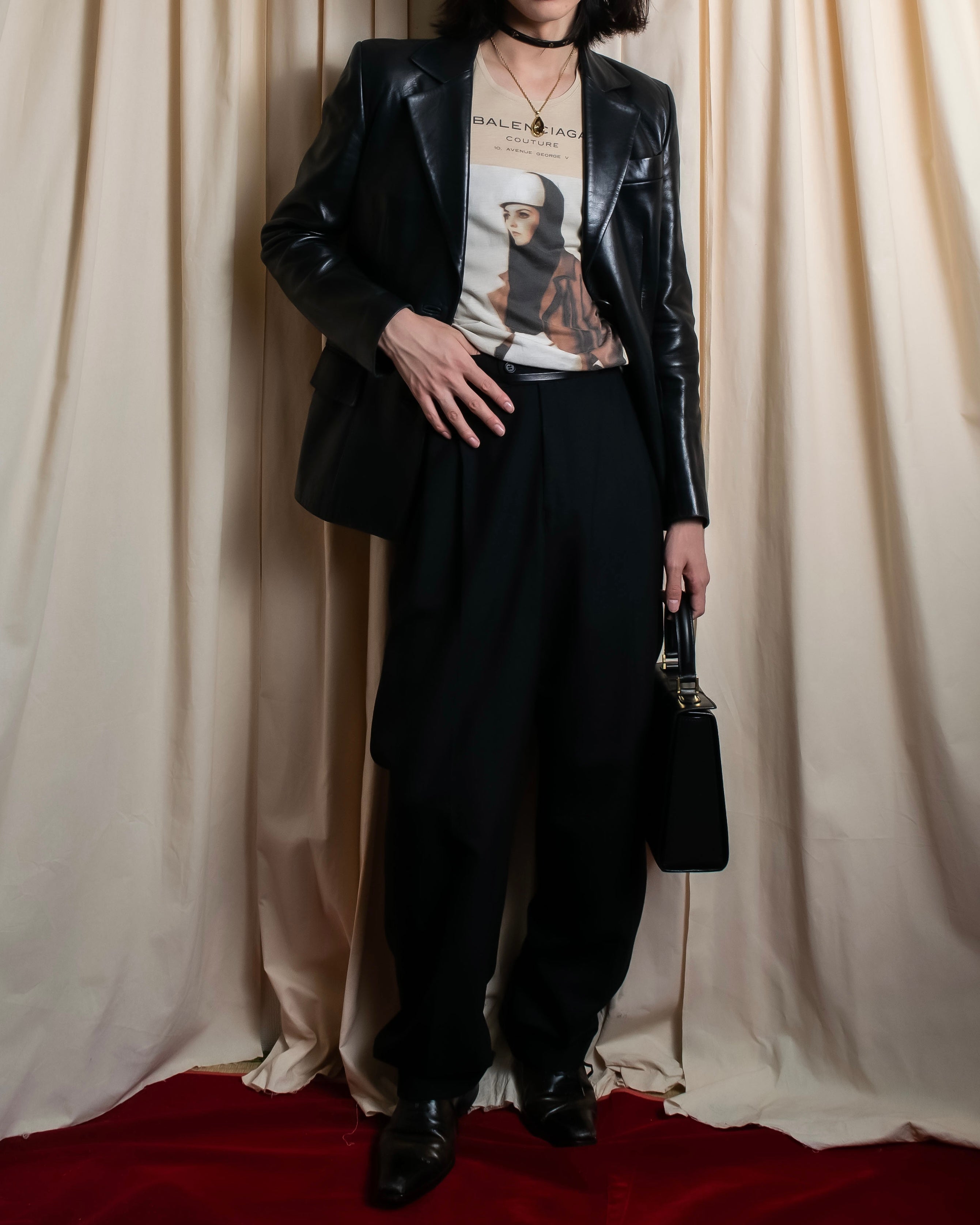 "BALENCIAGA" Painting graphic logo engraved T-shirt