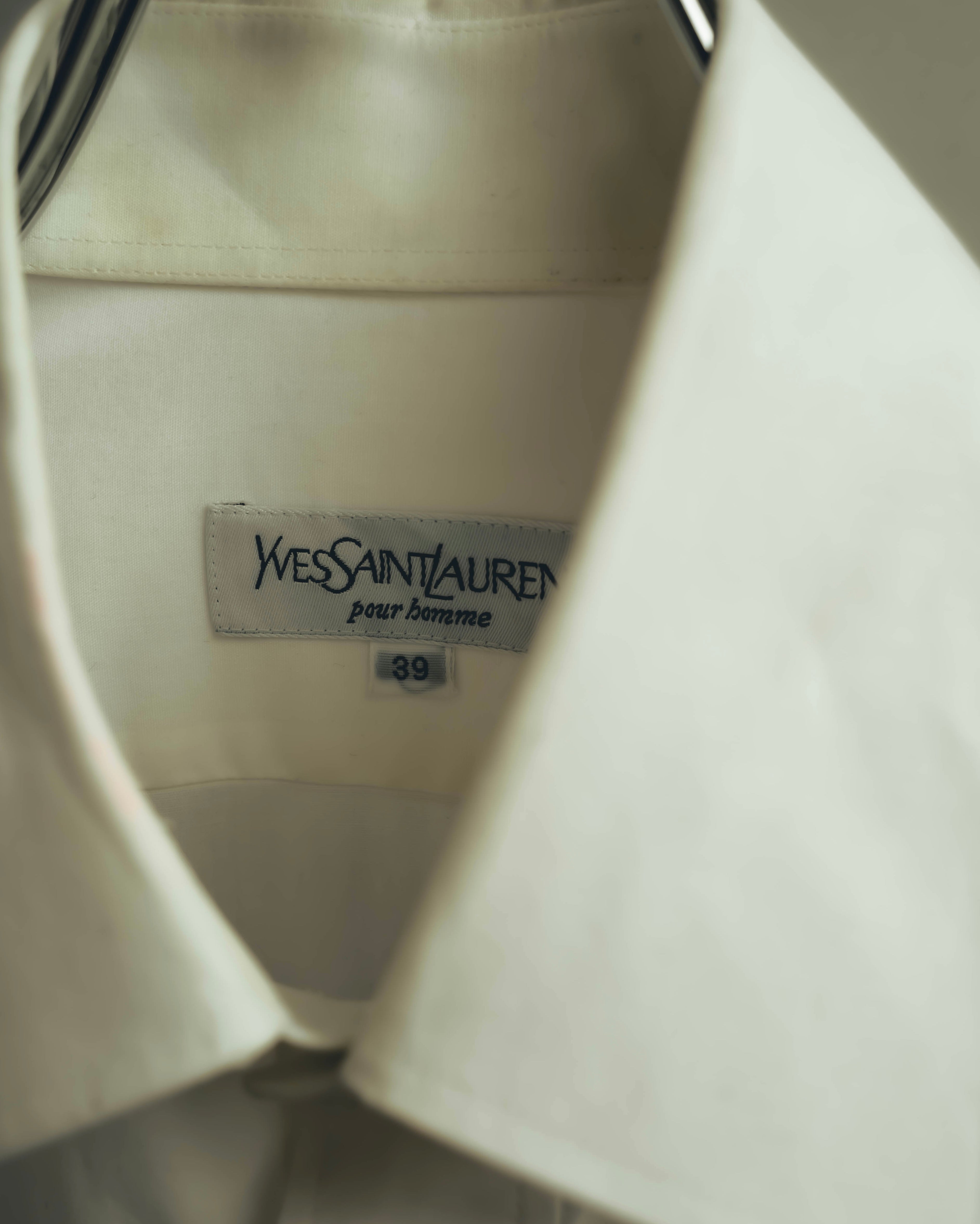 "Yves Saint Laurent" 80's-90's Classic off white dress shirt