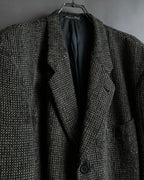 "GIORGIO ARMANI" Greige mix checkered pattern tailored jacket