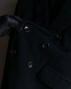 "COMME des GARCONS" Peaked lapel double-breasted long tailored jacket
