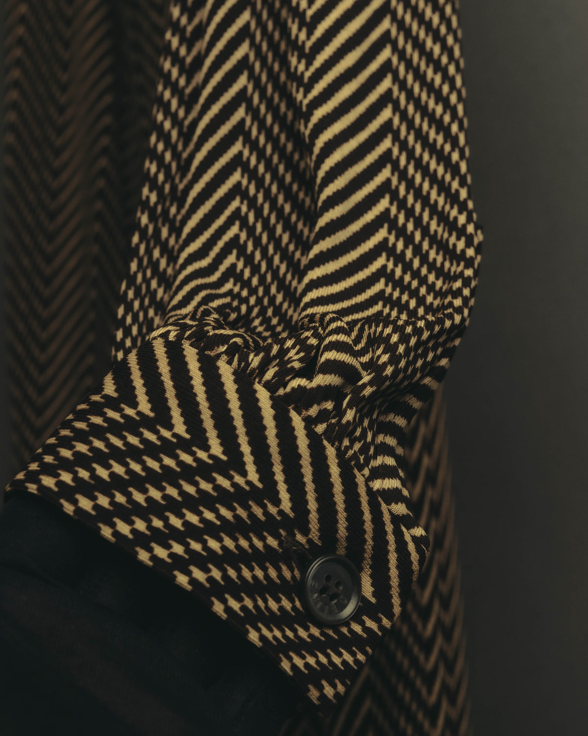 “CELINE” 90’s-00’s Chevron patterned long shirt dress