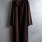 "BURBERRYS" Fly front deep brown soutien collar super long coat