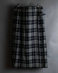 "BURBERRY" Tartan check pleated wrap skirt