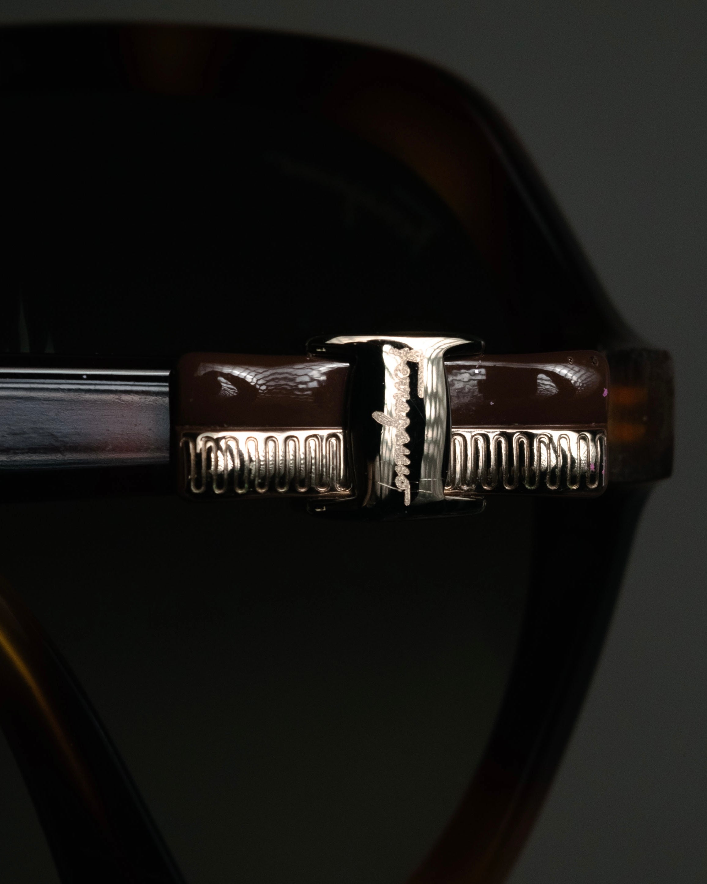 “Salvatore Ferragamo” 2010’s Havana acetate oversized sunglasses