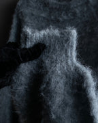 "Vintage drop shoulder shaggy knit pullover"