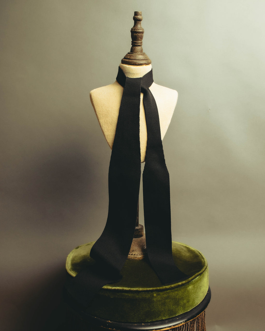 "Hermès" Black silk knit tie