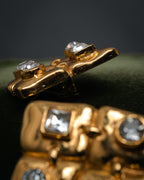 -SPECIAL- “Christian Lacroix” 80’s-90’s Baroque crystal grid earrings