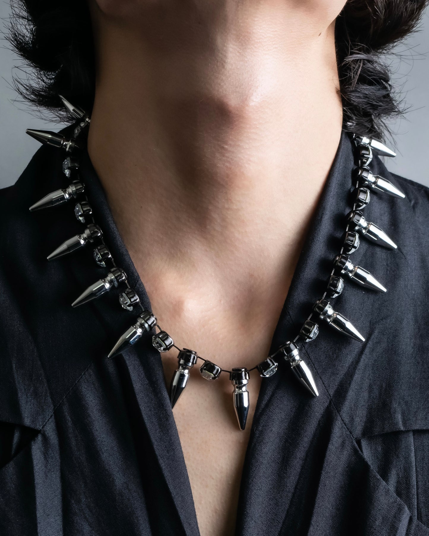 "Ｎ21 NUMERO VENTUNO"Studded diamond combination necklace