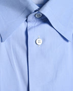 ARMANI COLLEZIONI/ Snap Button-down Oversized Dress Shirt Light Blue