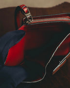 "LOEWE" 20's Bicolor small vertical leather wallet