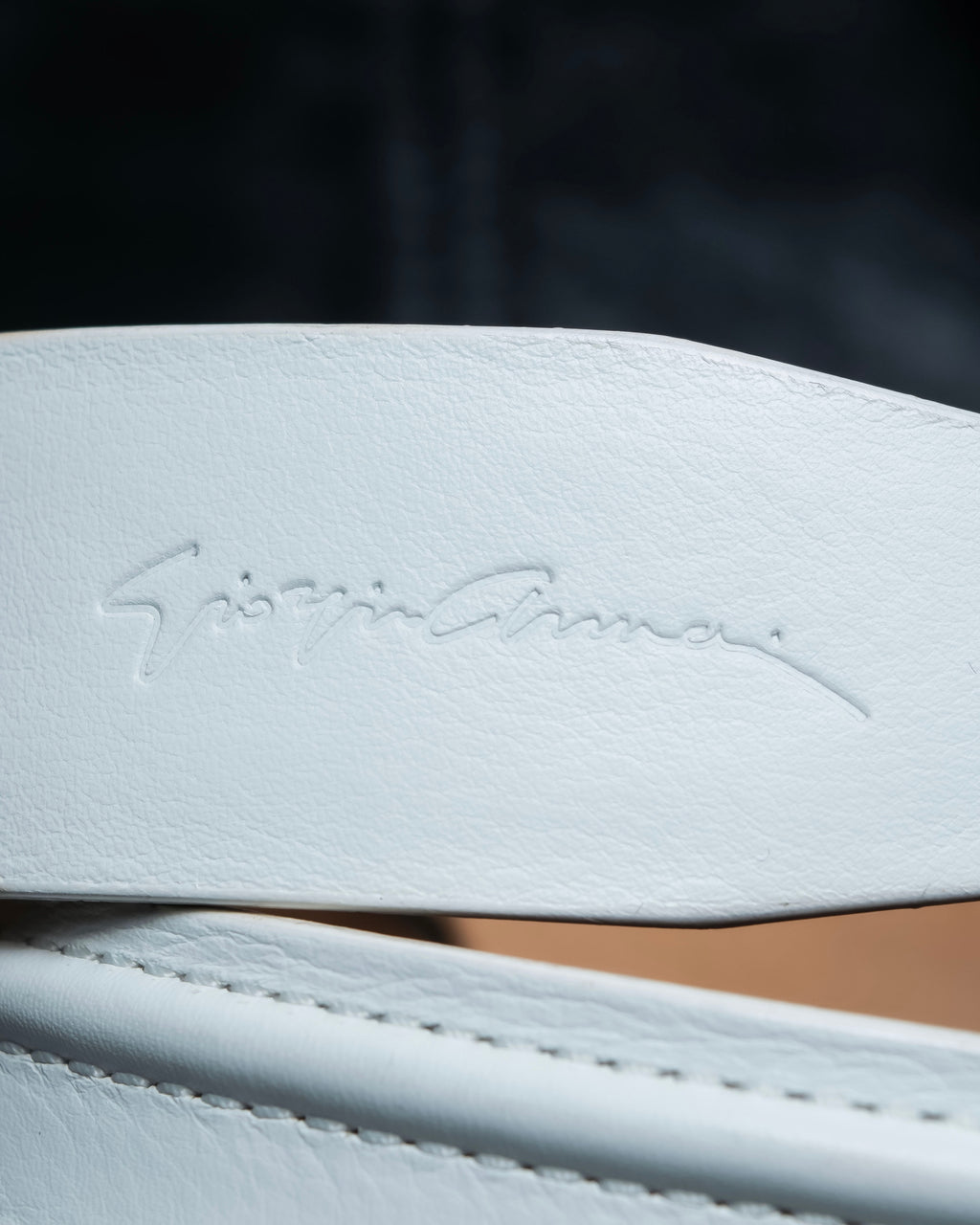 "GIORGIO ARMANI" Genuine leather white color belt