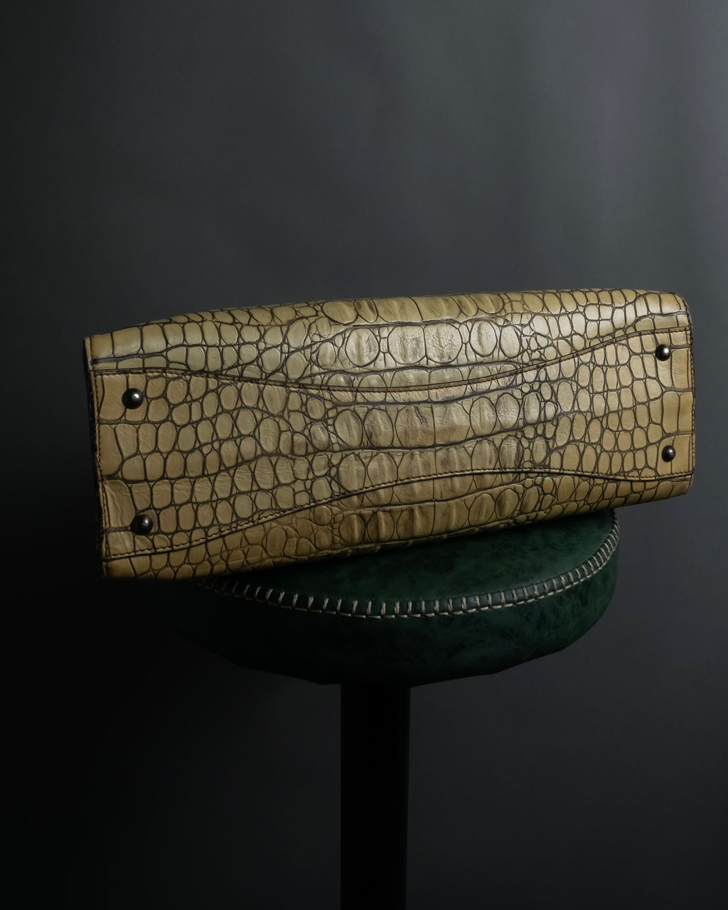 "MIU MIU" Belt strap design embossed leather hand bag