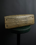 "MIU MIU" Belt strap design embossed leather hand bag