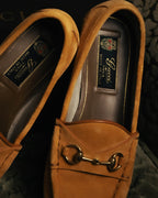 "GUCCI" 10's Camel suede horsebit loafers