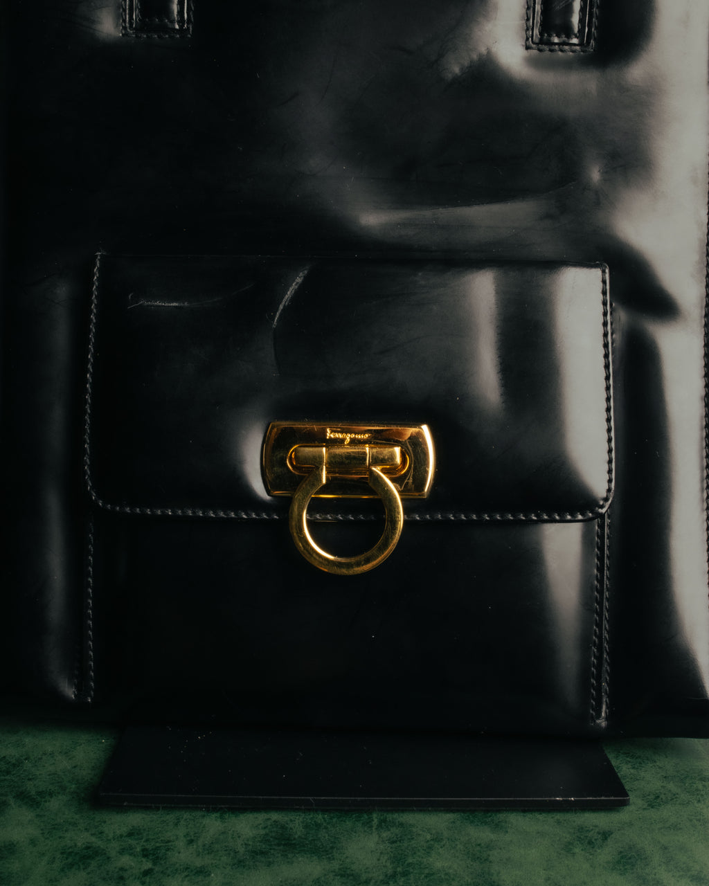 “Salvatore Ferragamo“ 1998-2003 Gancini patent leather handbag