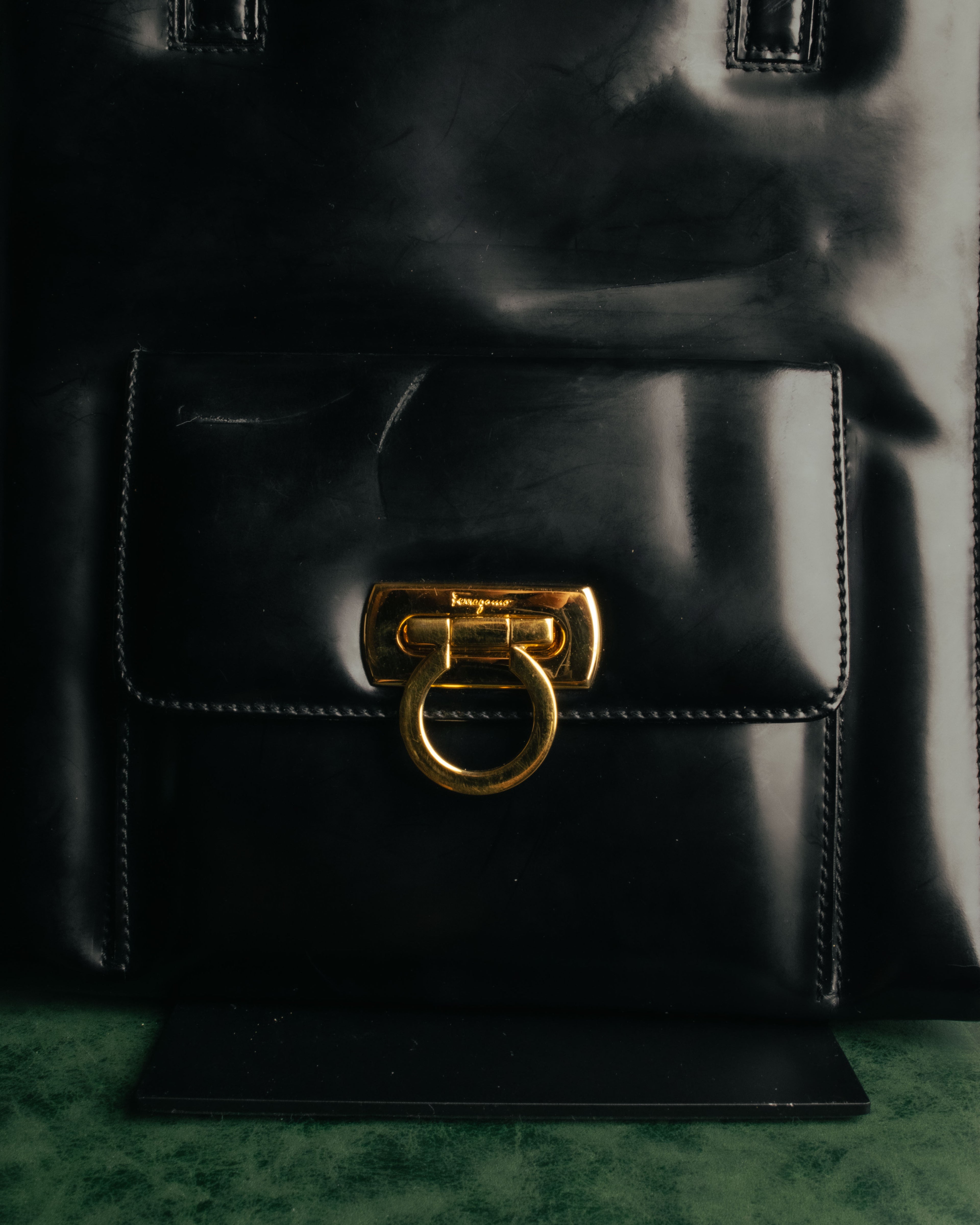 “Salvatore Ferragamo“ 1998-2003 Gancini patent leather handbag