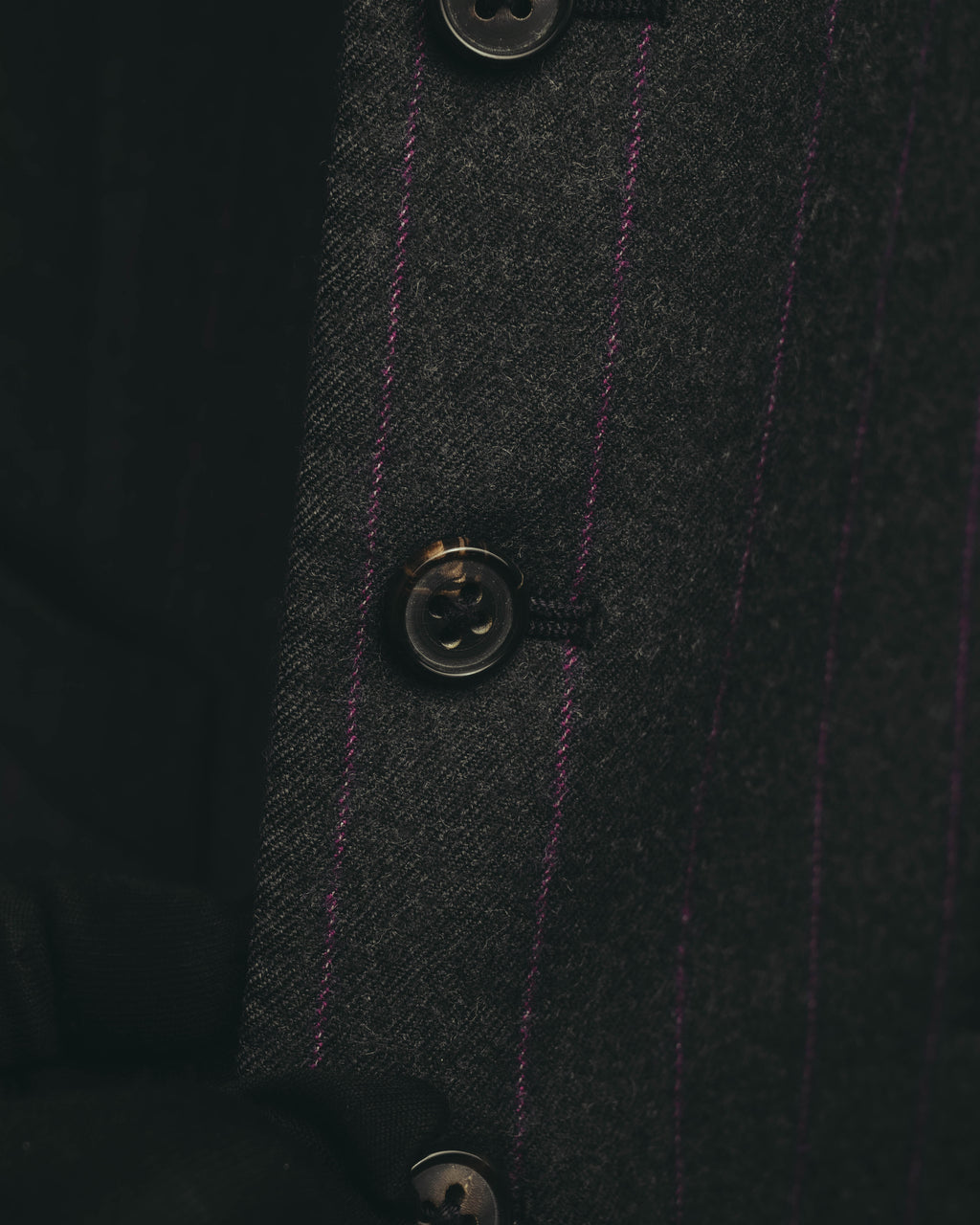 -SPECIAL- “HERMES” 2007-2009 Super 100s pinstripe tailored long gilet
