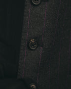 -SPECIAL- “HERMES” 2007-2009 Super 100s pinstripe tailored long gilet