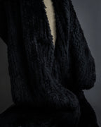 "CHOMBERT" Thick fringe design fur-like long muffler