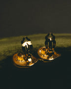 "Yves Saint Laurent" 80's-90's Sculptural gold tone clip-on earrings
