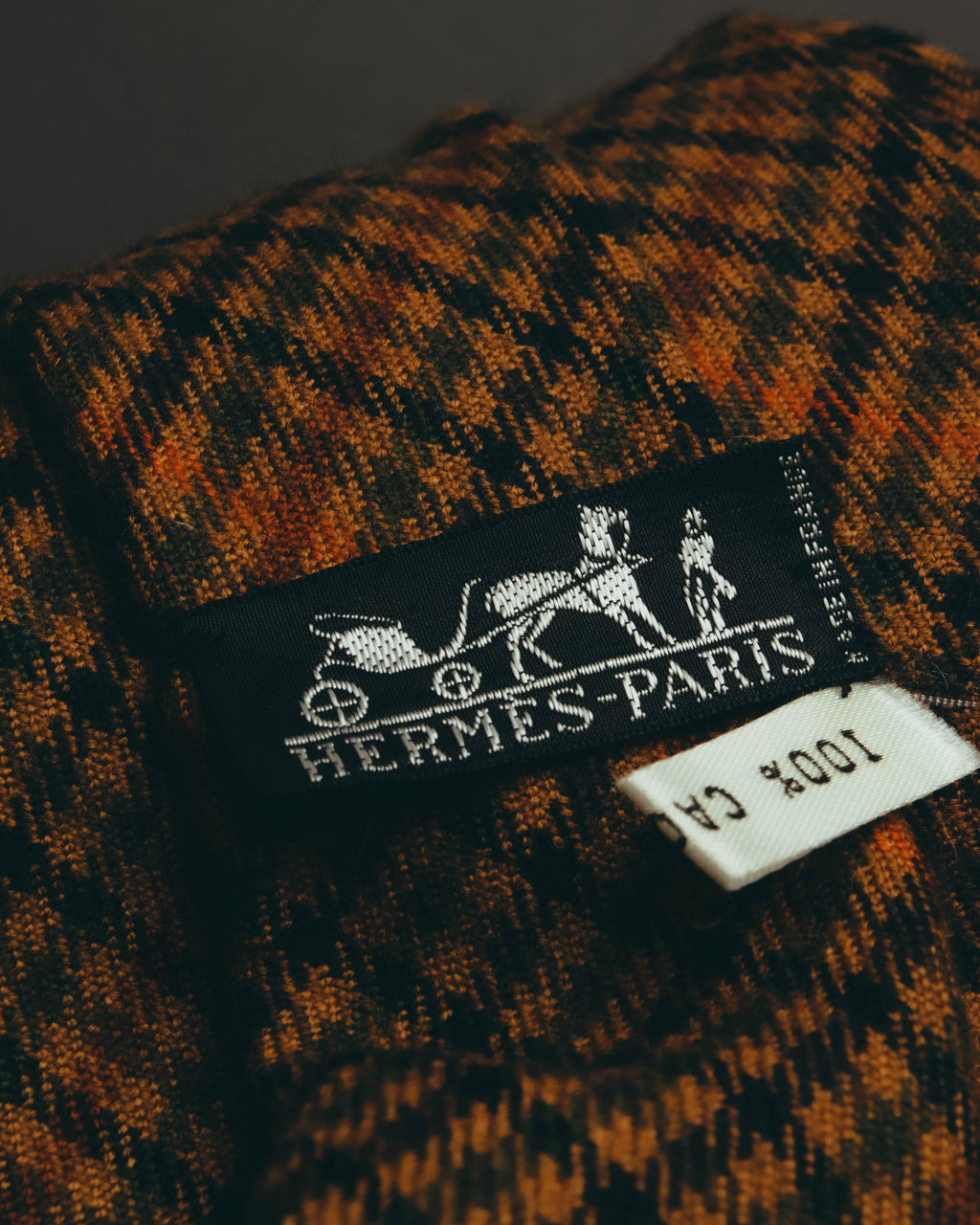 -SPECIAL- “HERMÈS” 70’s-90’s Glen plaid cashmere tie