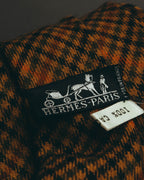 -SPECIAL- “HERMÈS” 70’s-90’s Glen plaid cashmere tie