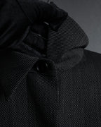 "Max Mara" 90’s-00’s Minimal fly-front stretch sten collar jacket