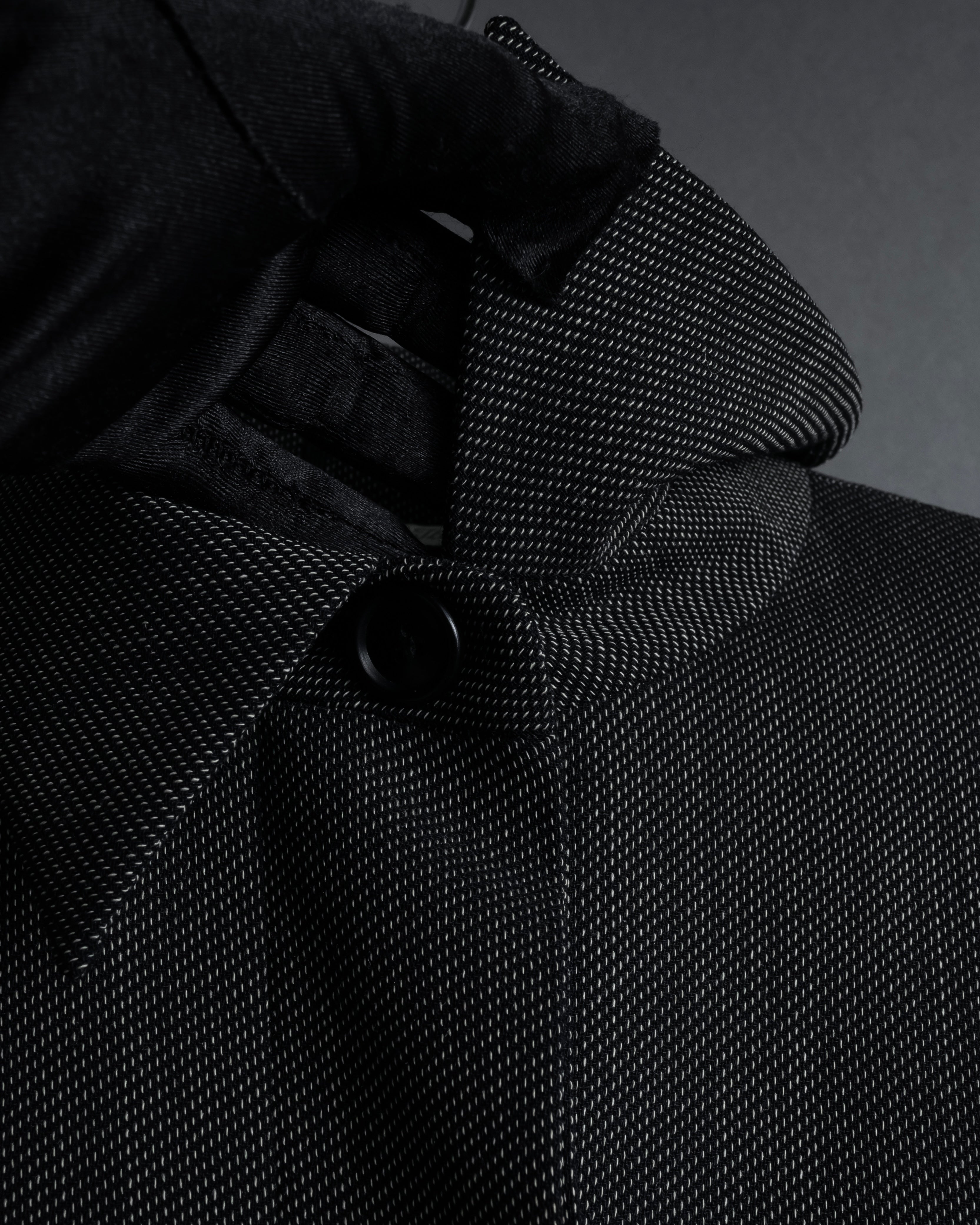 "Max Mara" 90’s-00’s Minimal fly-front stretch sten collar jacket