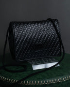 "FENDI" 80's Karl Lagerfeld design braided leather shoulder bag