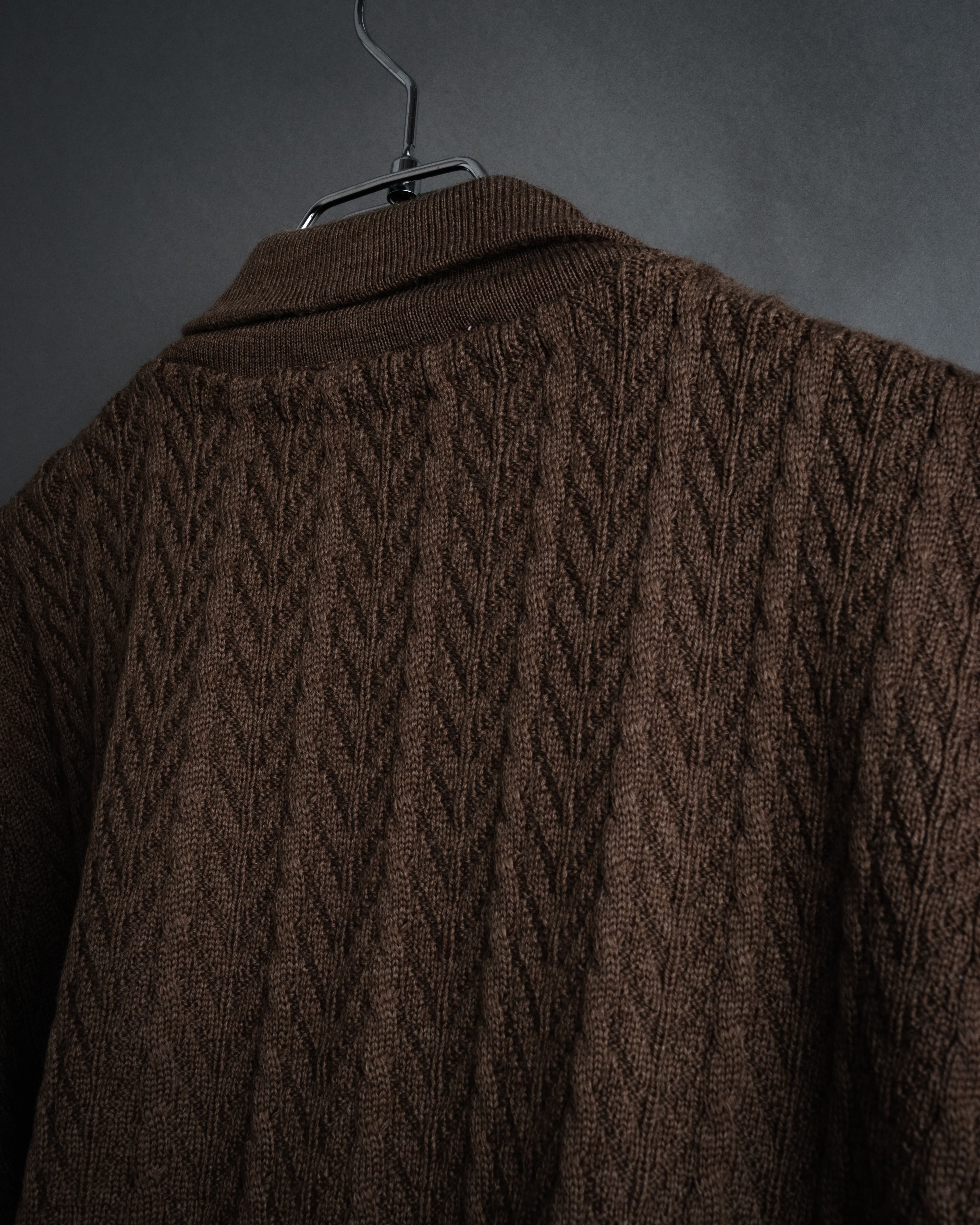 “Christian Dior SPORTS” 90’s Shawl collar cable knit cardigan