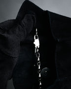 “Salvatore Ferragamo“ 90’s-00’s Suede gancini chain shoulder bag