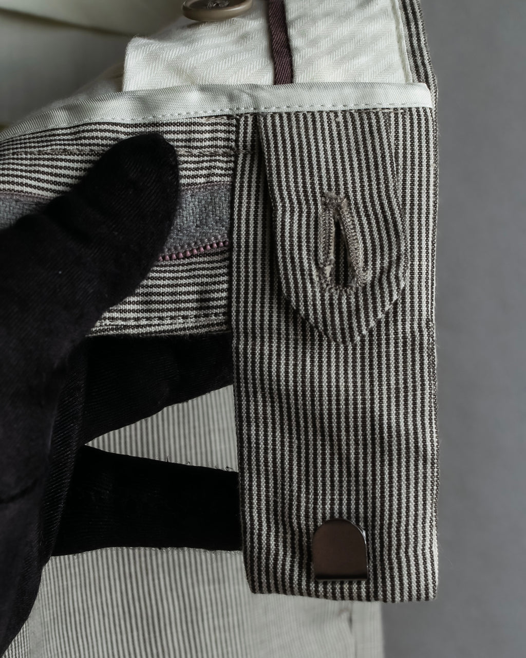 "HERMES" Cotton linen wide tapered slacks