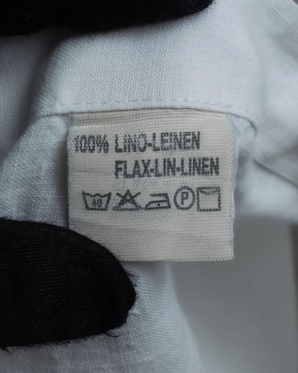 "HUGO BOSS" Linen oversized half sleeve button down shirt