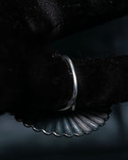 “Enasoluna” Flower motif marble stone silver ring