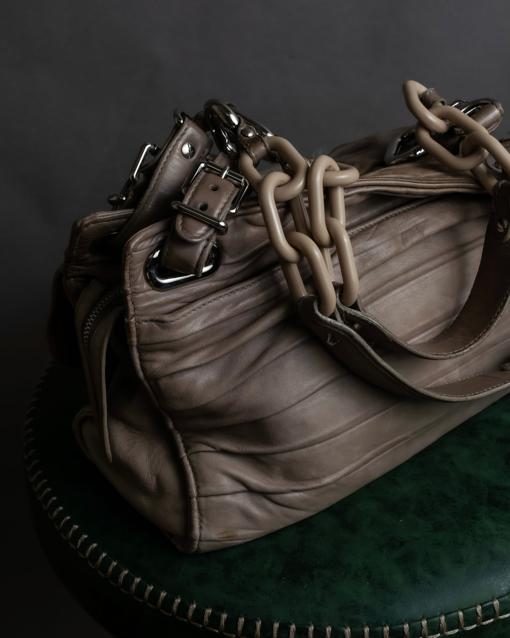 "BALENCIAGA" Three-way chain leather shoulder bag