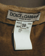 “DOLCE&GABBANA” 1999-2003 Distressed suede patchwork maxi skirt