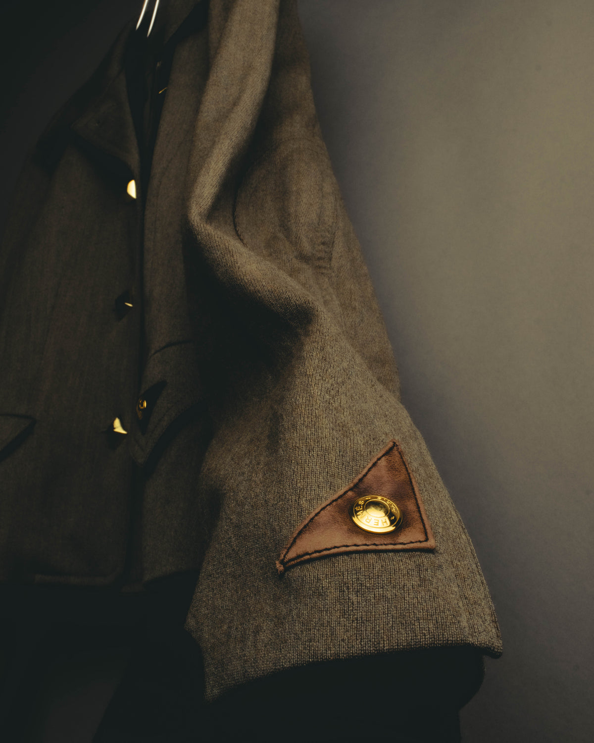 –SPECIAL– "Hermès" 70's-80's Equestrian wool tailored jacket