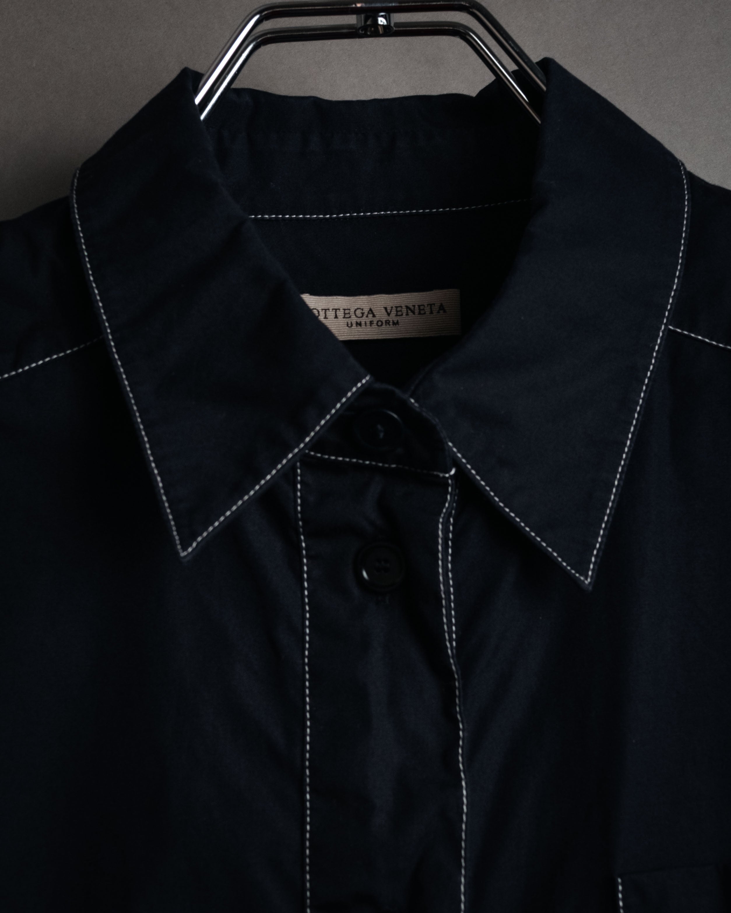 “BOTTEGA VENETA” 2010’s contrast stitch uniform cotton shirt