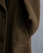 "BURBERRYS" Peaked lapels double breasted olive brown coat