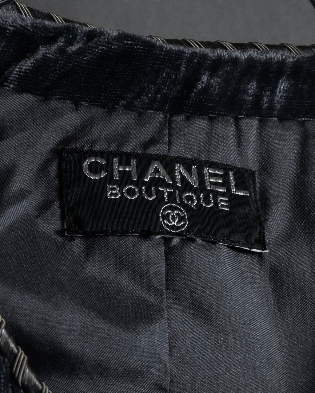 -SPECIAL- "CHANEL" 90's-00's Crushed velvet long dress