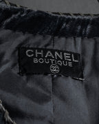 -SPECIAL- "CHANEL" 90's-00's Crushed velvet long dress