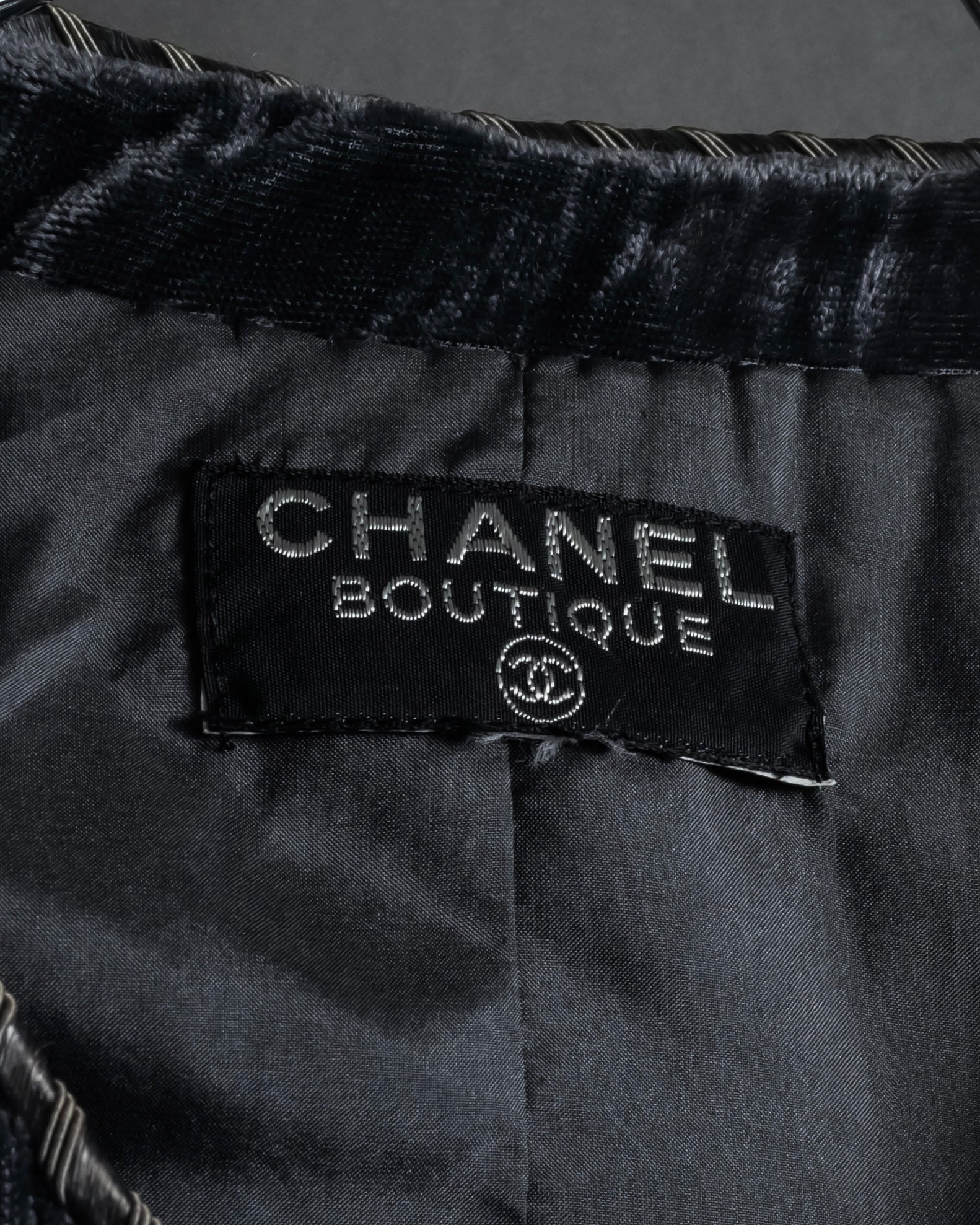 -SPECIAL- "CHANEL" 90's-00's Crushed velvet long dress