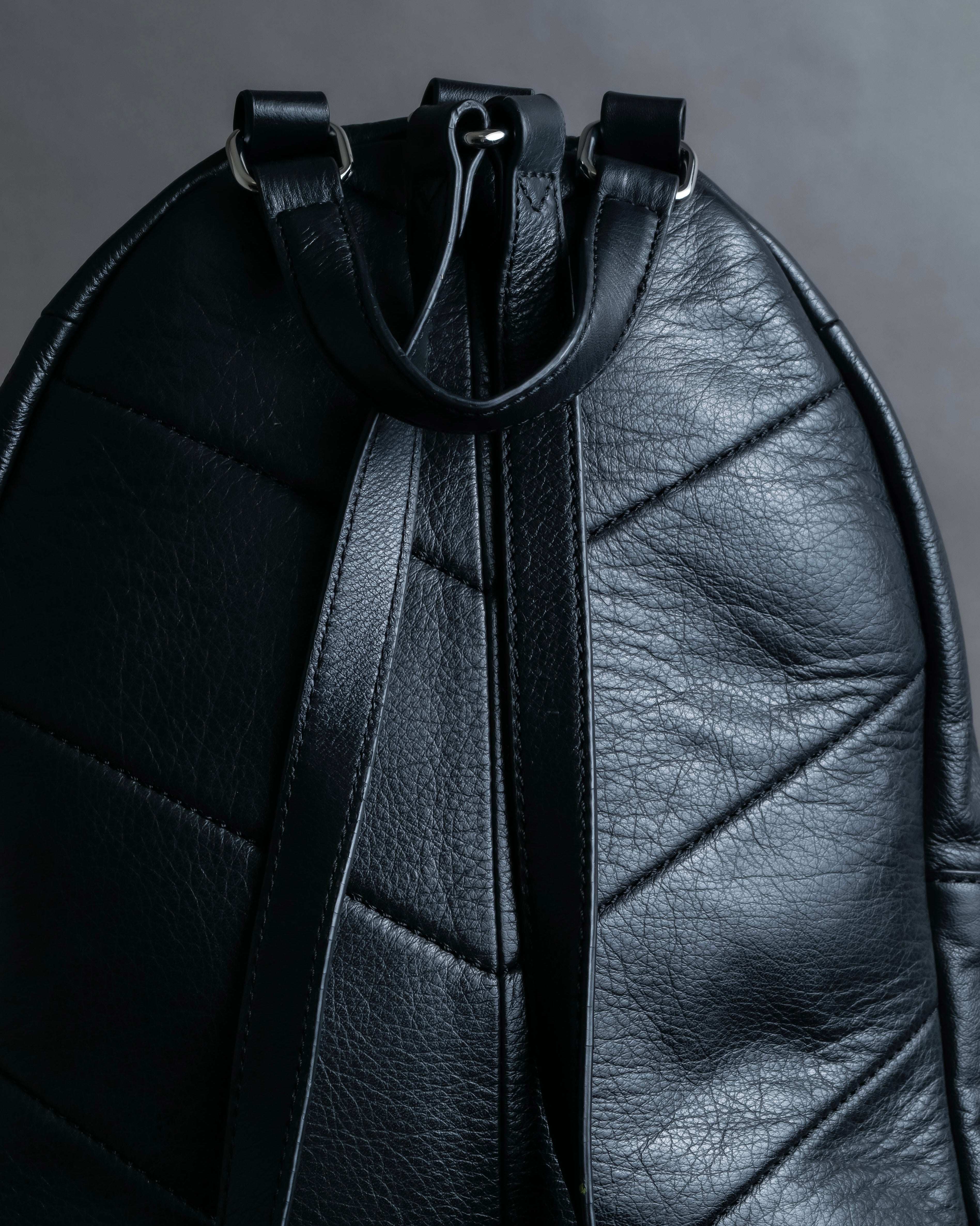 "DIESEL" Decorative zip design leather backpack
