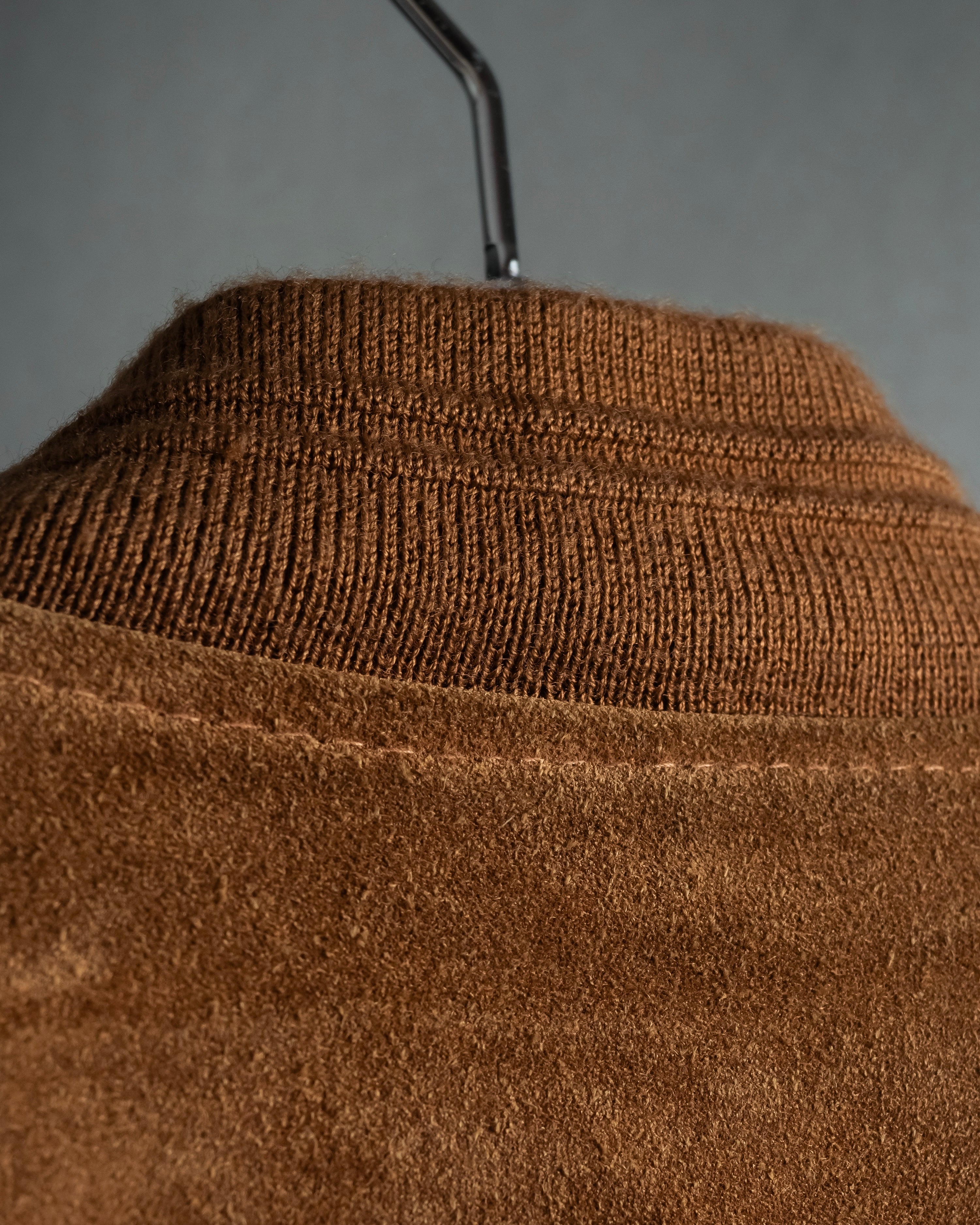 "SEAHOP" Ribbed design suede leather blouson