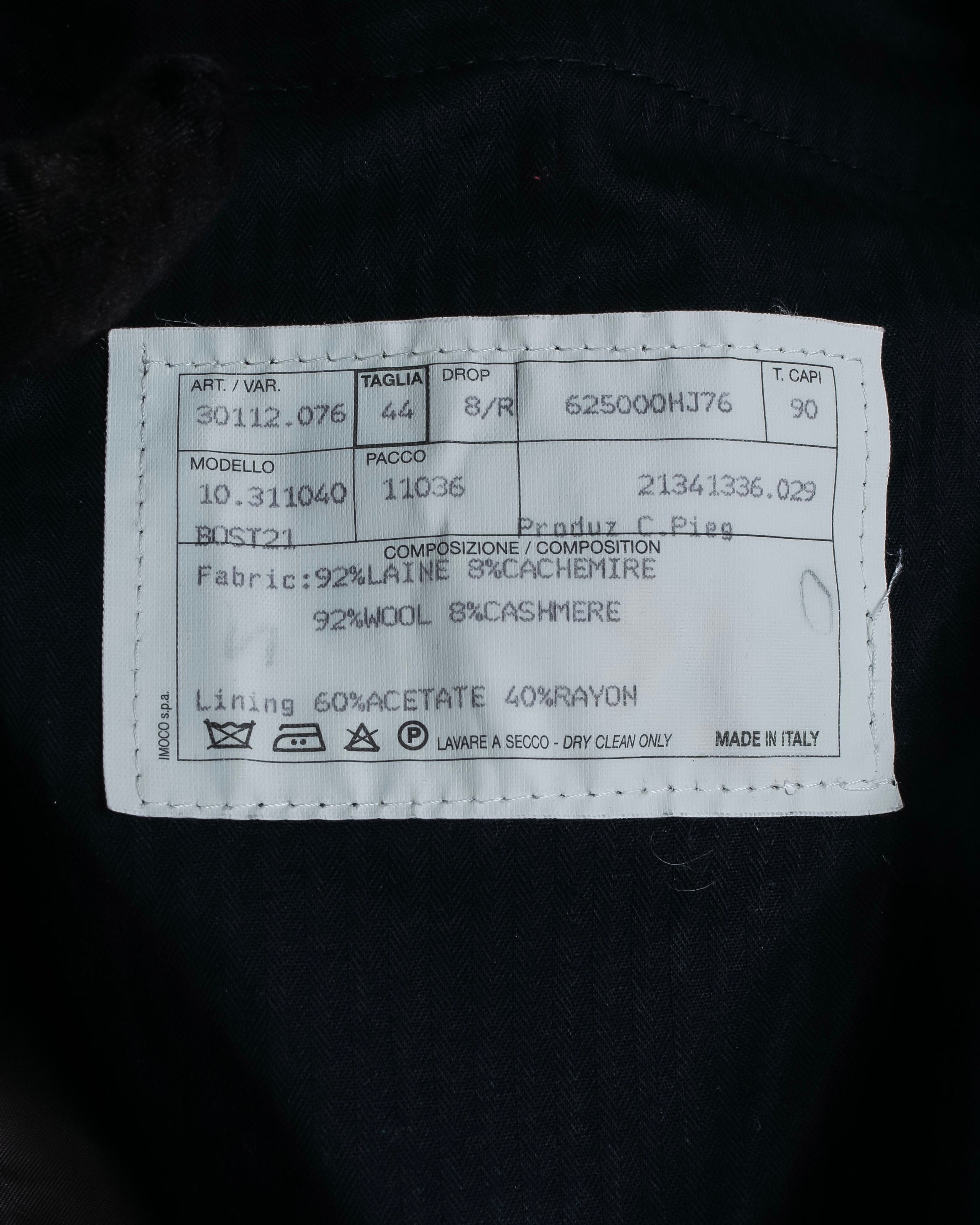 "HERMES" Heather gray cashmere blend slacks